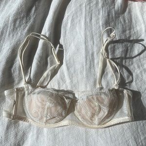 La Perla White Silk Balconette Bra